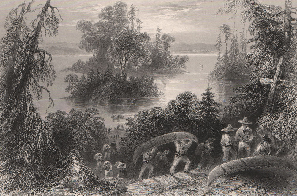 CANADA. Burial place of the Voyageurs. BARTLETT 1842 old antique print picture